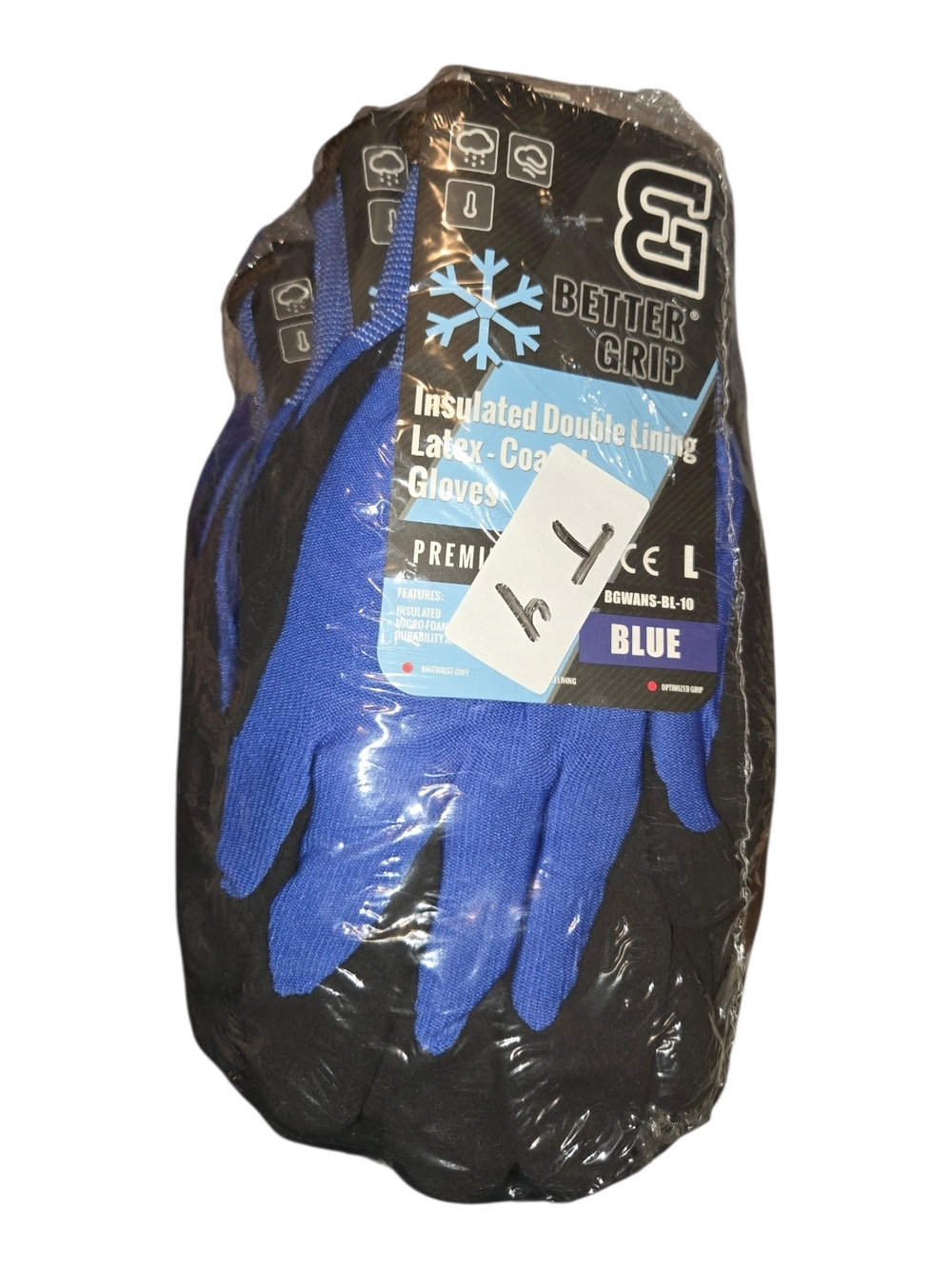 Better Grip Safety Insulated Double Lining Rubber Coated Work Gloves,3 Pairs/Set